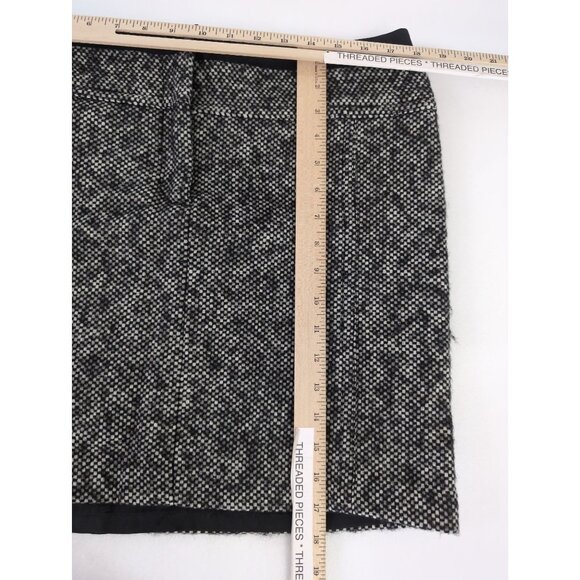 Ann Taylor LOFT Tweed Mini Skirt Womens 14 Black White Wool Blend Office Career - Picture 7 of 7